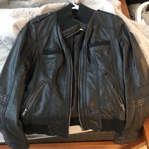 Black leather jacket